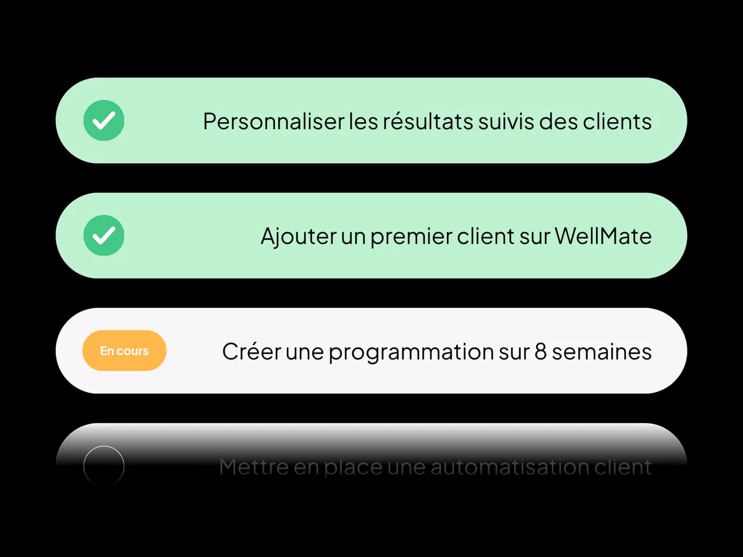 Aperçu mobile de l'interface coach et des informations de suivi