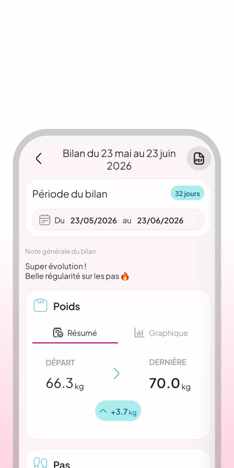 Export PDF des bilans WellMate