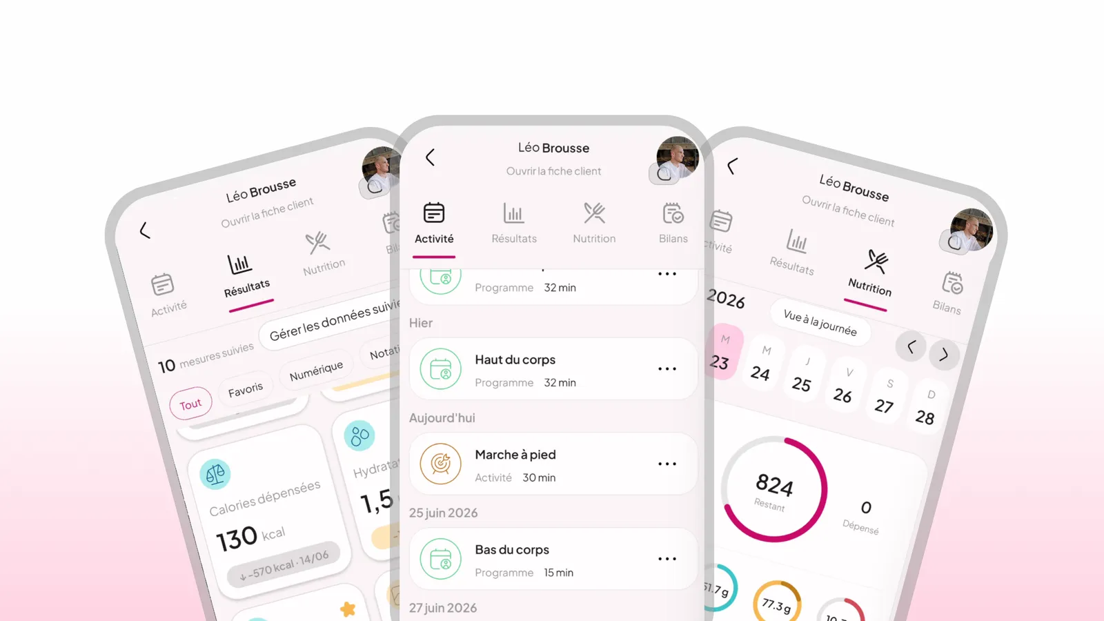 Pages d'analyse client WellMate