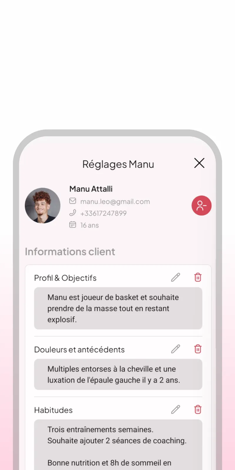 Fiche athlète WellMate