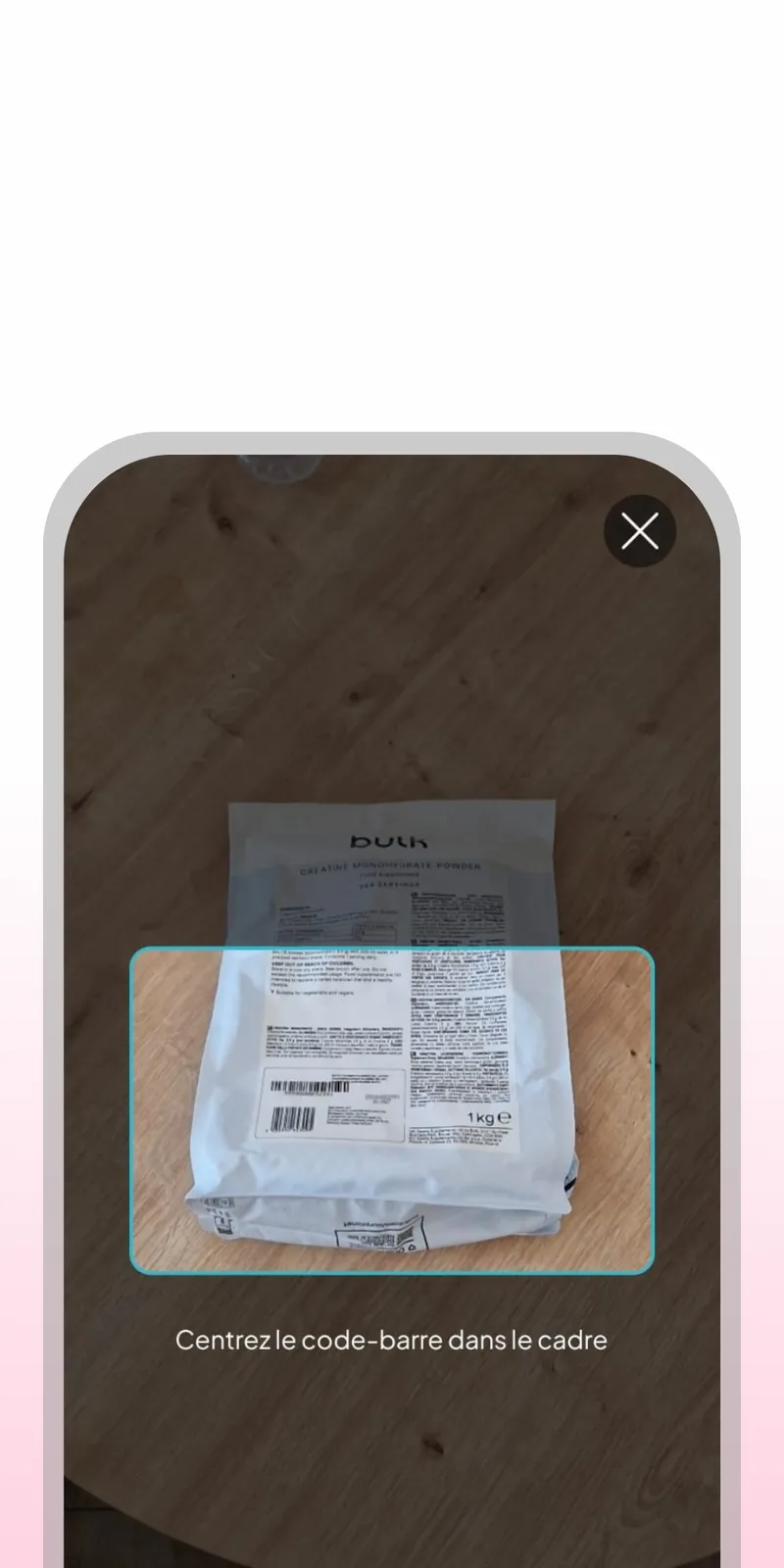 Scan de codes-barres dans WellMate