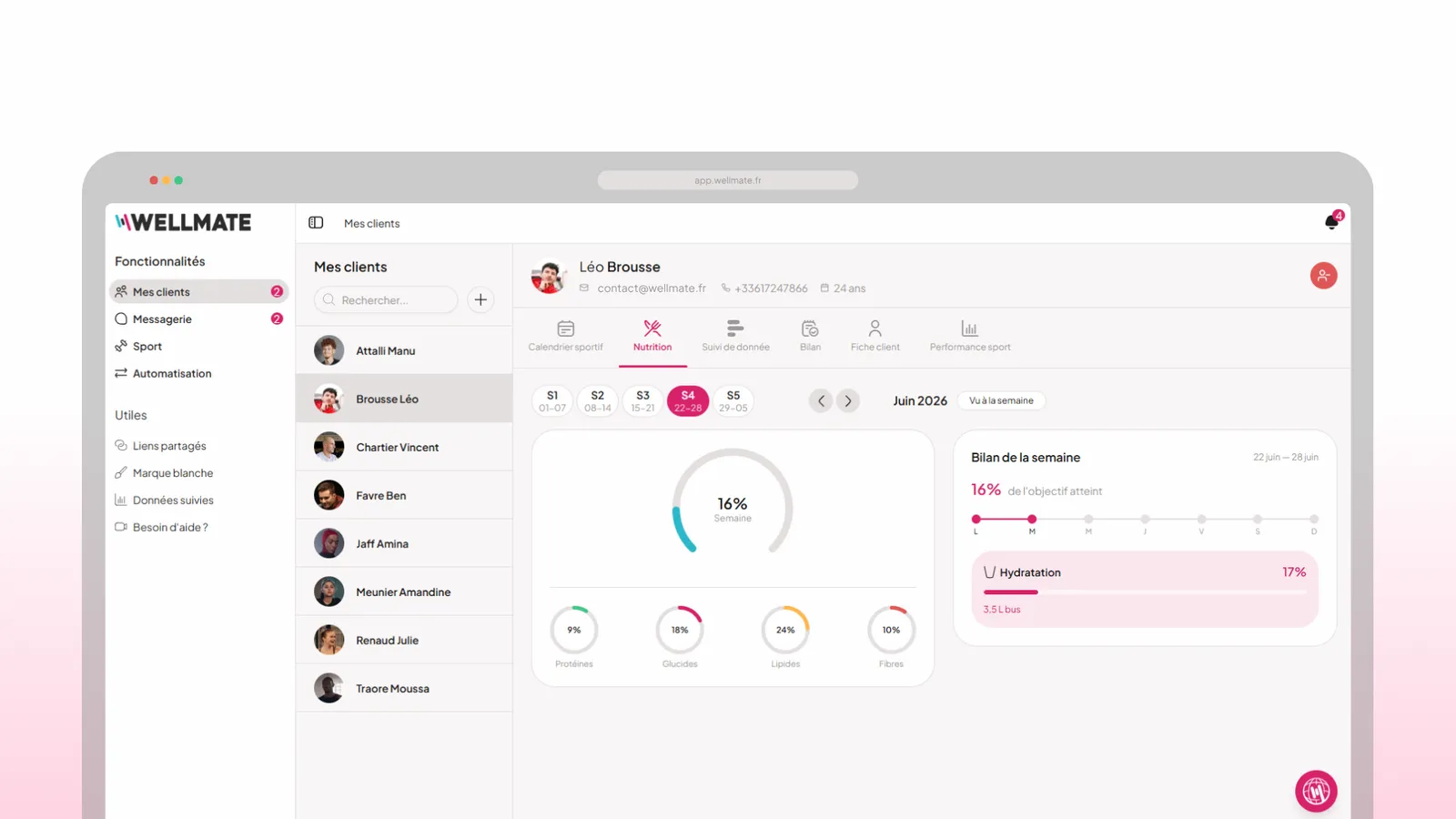 Outils d'analyse nutritionnelle WellMate